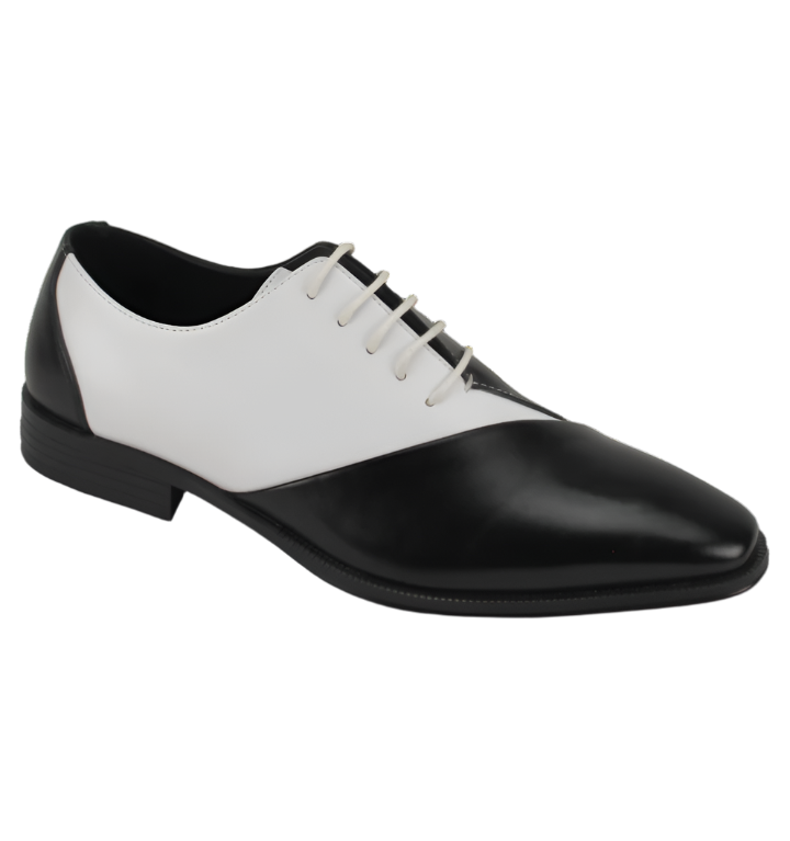 Antonio cerrelli black and white men's lace up dress shoes two tone