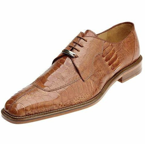 Belvedere Siena Cognac Men's Lace Up Oxford Shoes Genuine Ostrich - Design Menswear