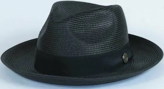 Bruno Capelo Black Men's Summer Straw Hat Casual Dress Style - Design Menswear