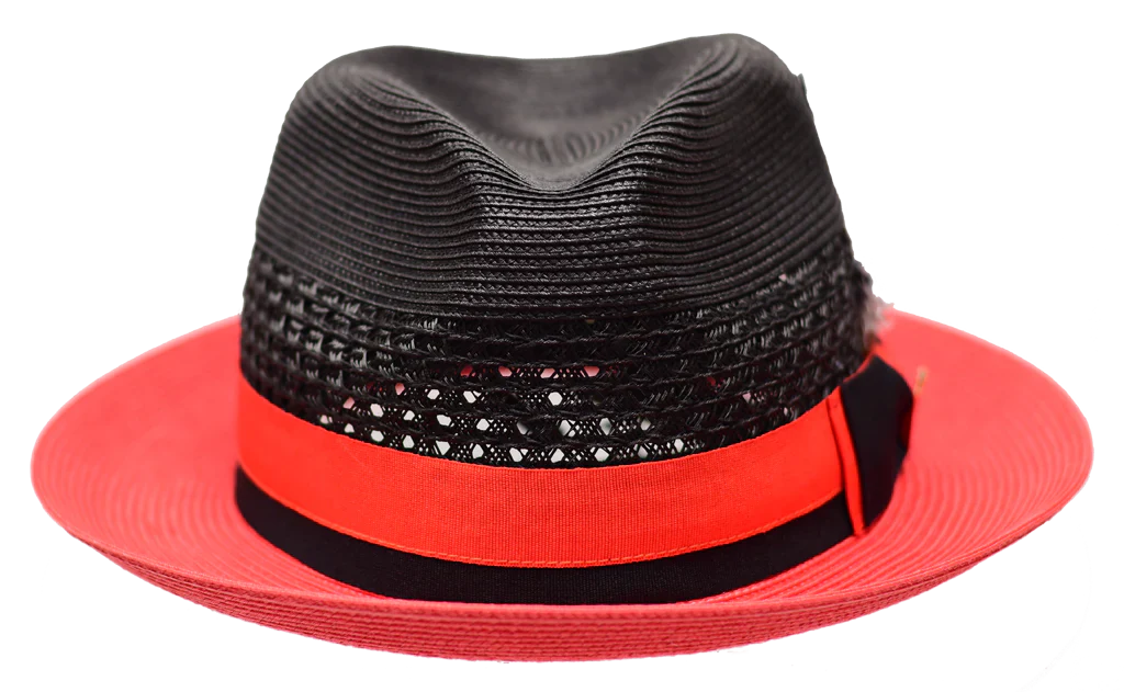 Bruno Capelo Black and Red Men's Straw hat Belvedere Fashion Design