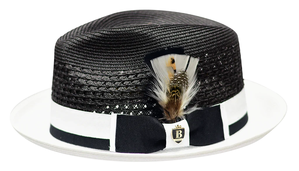 Bruno Capelo Black and White Men's Straw hat Fashion Design