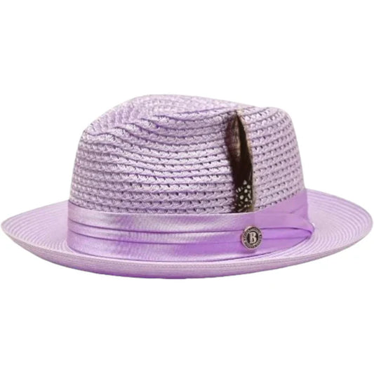 Bruno Capelo light purple men's straw hat casual and dress summer hats