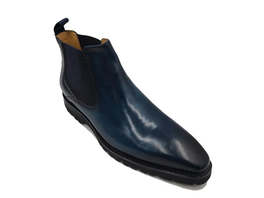 Carrucci Blue Men's Patina Chelsea Boot Lug Sole Style No: KB480-102