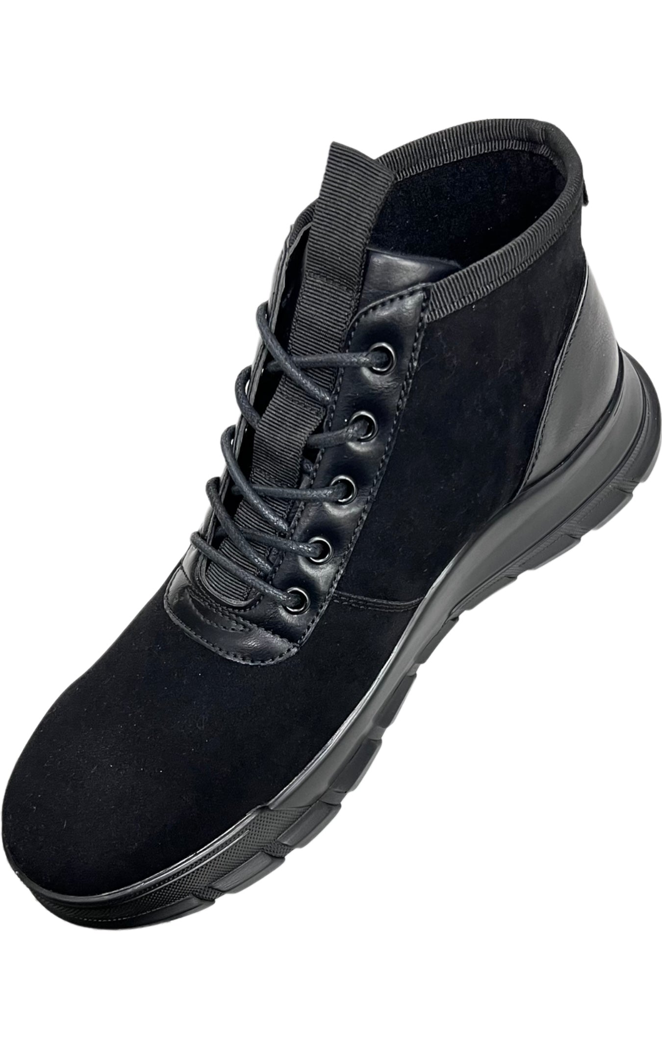 Black Lace Up Men's Boots Casual style Suede and Leather - Design Menswear