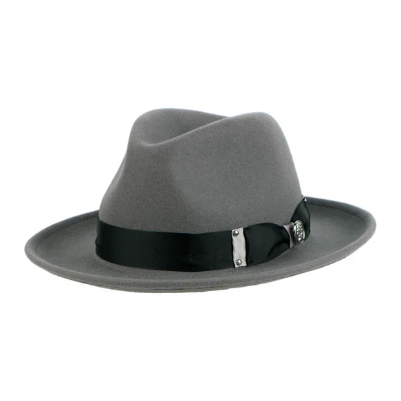 Grey Steven Land Men's Wool Fedora Felt Winter Hat-The Brooklyn