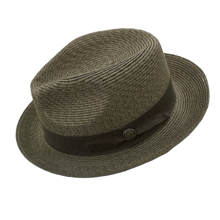 Bruno Capelo olive Men's straw hat casual and dress summer