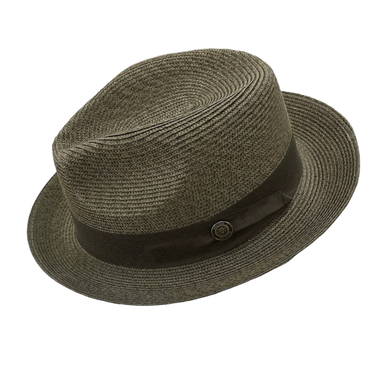 Bruno Capelo olive Men's straw hat casual and dress summer