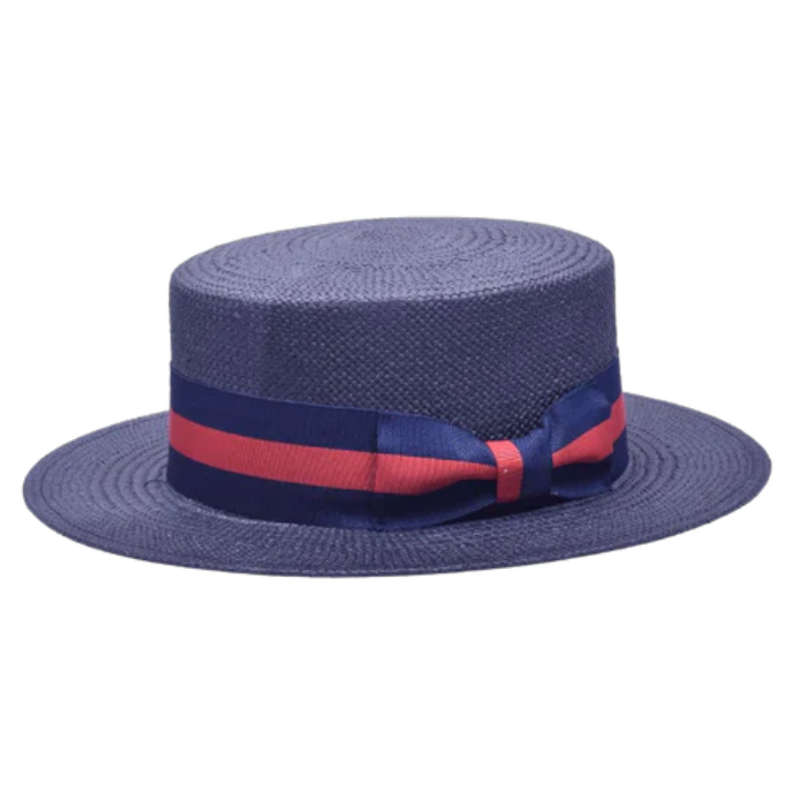 Bruno capelo Blue Men's Straw Hats Red and Blue band