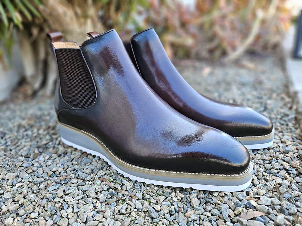 Carrucci Brown Pull On Men's Boots Casual Design genuine Leather