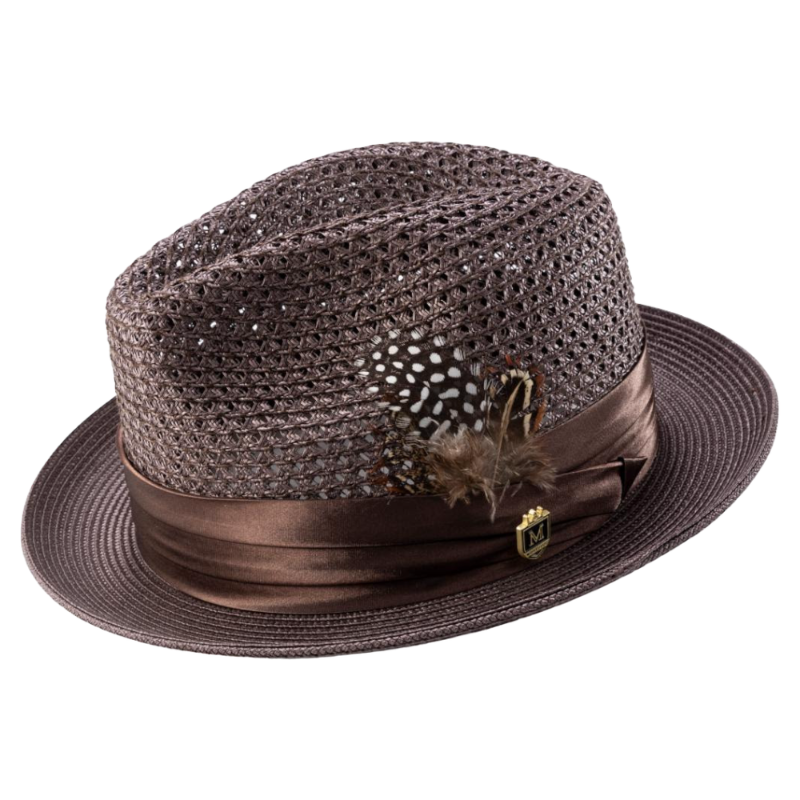 Montique Brown Men's Summer Straw Hats Style H-34