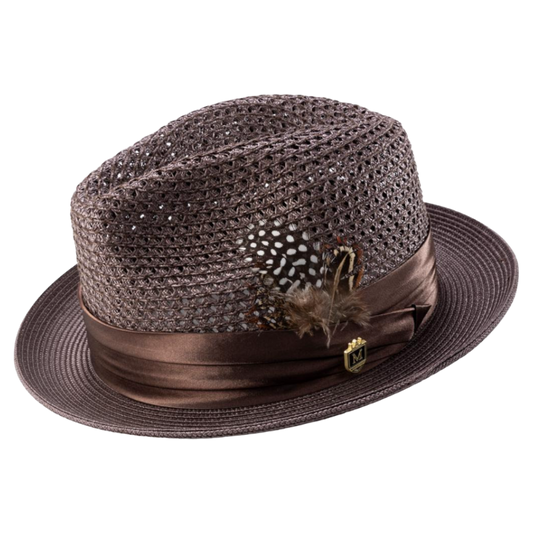 Montique Brown Men's Summer Straw Hats Style H-34