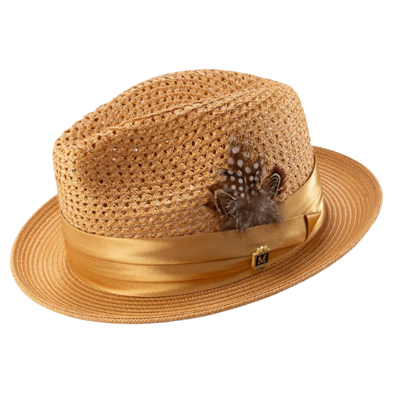 Montique Gold Tan Men's Summer Straw Hats Style H-34