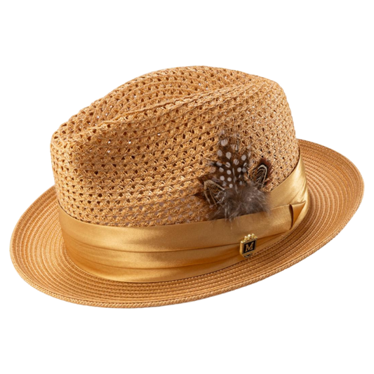 Montique Gold Tan Men's Summer Straw Hats Style H-34