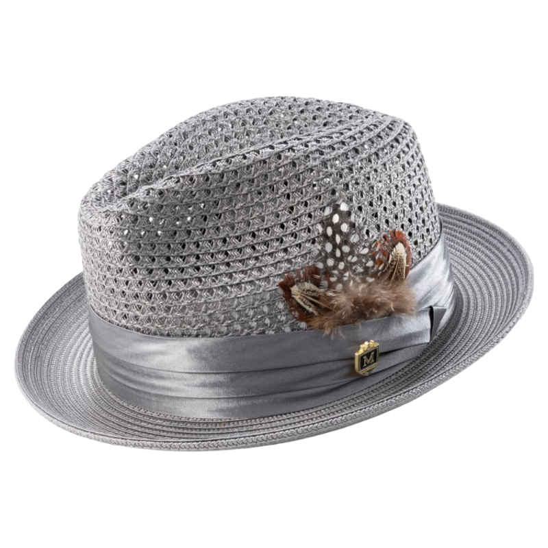 Montique Grey Men's Summer Straw Hats Style H-34