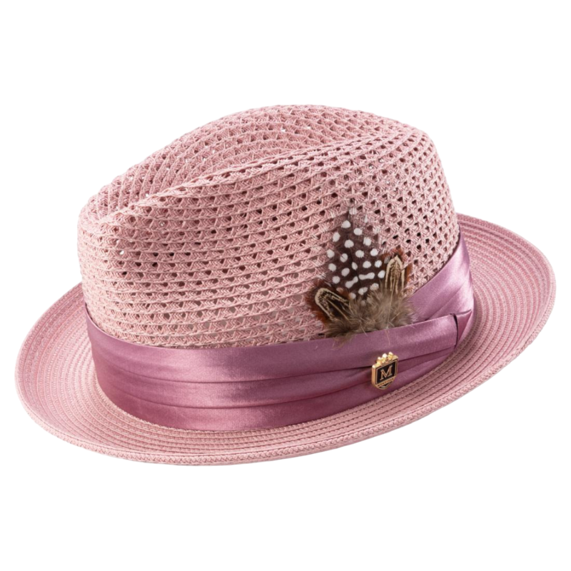 Montique Rose Pink Men's Summer Straw Hats Style H-34