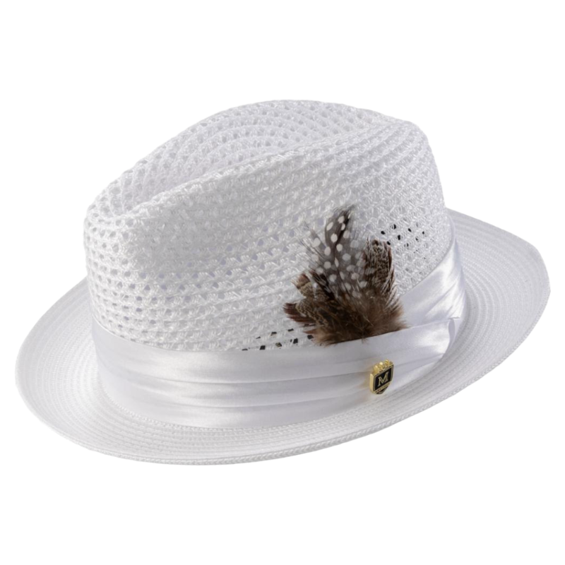 Montique White Men's Summer Straw Hats Style H-34