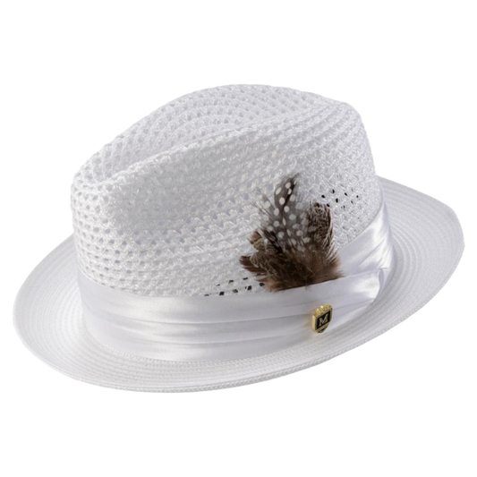 Montique White Men's Summer Straw Hats Style H-34