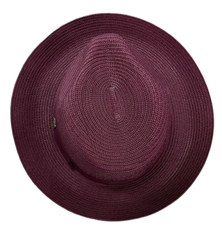 Bruno Capelo Men's Burgundy Straw Hat - Design Menswear